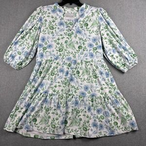 Smith & Quinn Dress Womens Medium Floral 3/4 Sleeve V Neck Tiered Swing Short